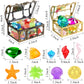 Marforever 70 Pieces Diving Gem Pool Toys Colorful Summer Swimming Diamonds Acrylic Gemstones With 2 Treasure Pirate Boxes For W