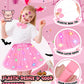 Teuevayl Pig Costume for Girls, Kids Pink Pig Costume with LED Light Up Tutu Skirt, Halloween Costumes for Girl Kid Age 3 4 5 6
