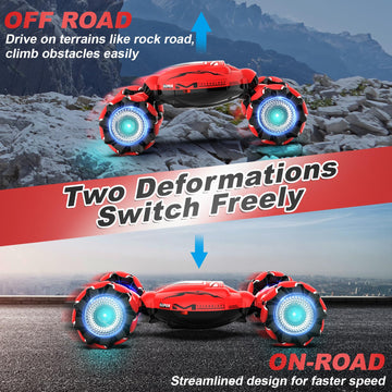Fosgoit RC Car Toys for Boys Girls 6-12, Birthday Xmas Gifts for 6 7 8 9 10 11 12 Years Old, Gesture Sensing RC Stunt Car with L