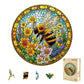 Wooden Puzzles for mature-themeds  Wooden Jigsaw Puzzles for mature-themeds Kids  Bee Spring Unique Shaped Wood Puzzles mature-themed  Creative Birthday Gifts for Friends Family Game  Home Decor (13.4 * 13.4in 300pcs)