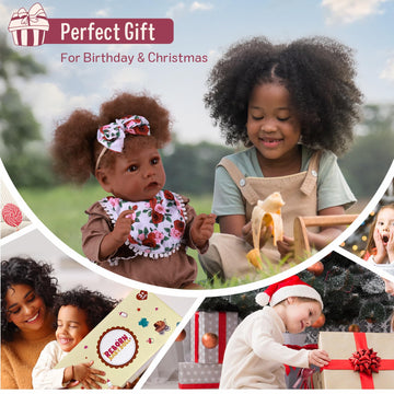 Babeside Lifelike Reborn Baby Dolls Black Girl, 20 Inch Newborn African American Realistic Black Baby Real Life Girl Dolls Soft Vinyl And Cloth Body With Feeding Kit Gift Box For Kids Age 3+