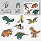 Wee Gallery Dinos Beginner Puzzle - Jigsaw Puzzles For Toddlers - Sensory Toys Promoting Cognitive & Motor Development - Sustainable Learning Toys For Toddler, Kids (12 Pieces, 6 Puzzles)