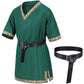 Kids Medieval Costume Boys Viking Tunic Knight Warrior Renaissance Shirts With Belt 8-10 Years Green