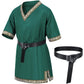 Kids Medieval Costume Boys Viking Tunic Knight Warrior Renaissance Shirts With Belt 10-12 Years Green