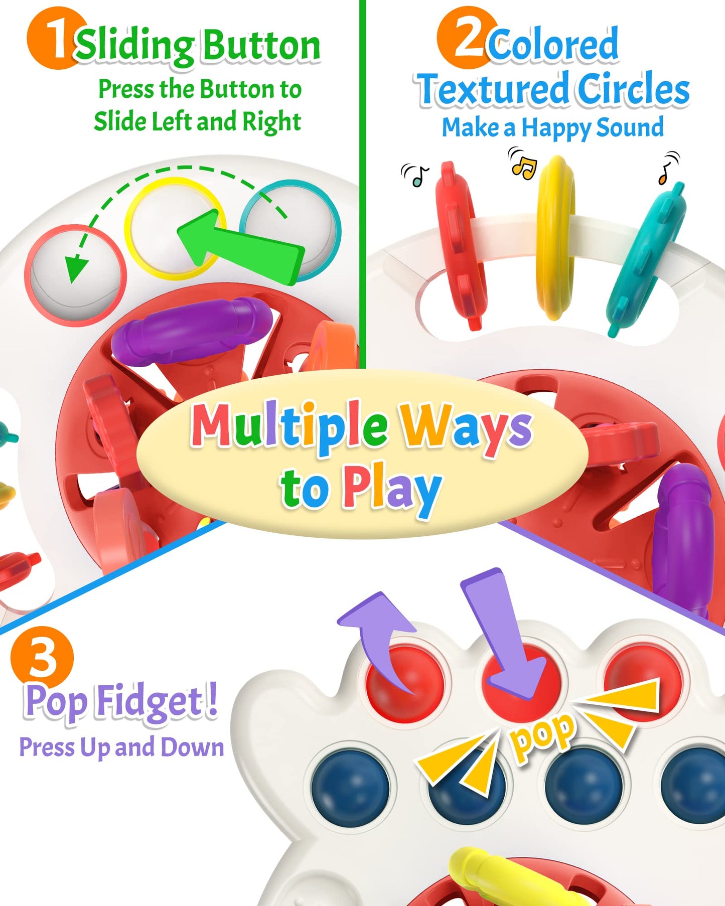 Yetonamr Baby Sensory Montessori Toys For 6-12-18 Months, Silicone Teething Toys, Toddler Easter Basket Stuffers Birthday Gift Travel Toy For 1 2 Year Old Boy Girl Infant 8 9 10 Months Old