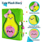 Superstyle Avocado Diary With Lock, Gift For 6 7 8 Years Old Boys Girls, Fuzzy Notebook Cute Avocado Diary Secret Writing Plush Journal Christmas Day Birthday Gift For Kids