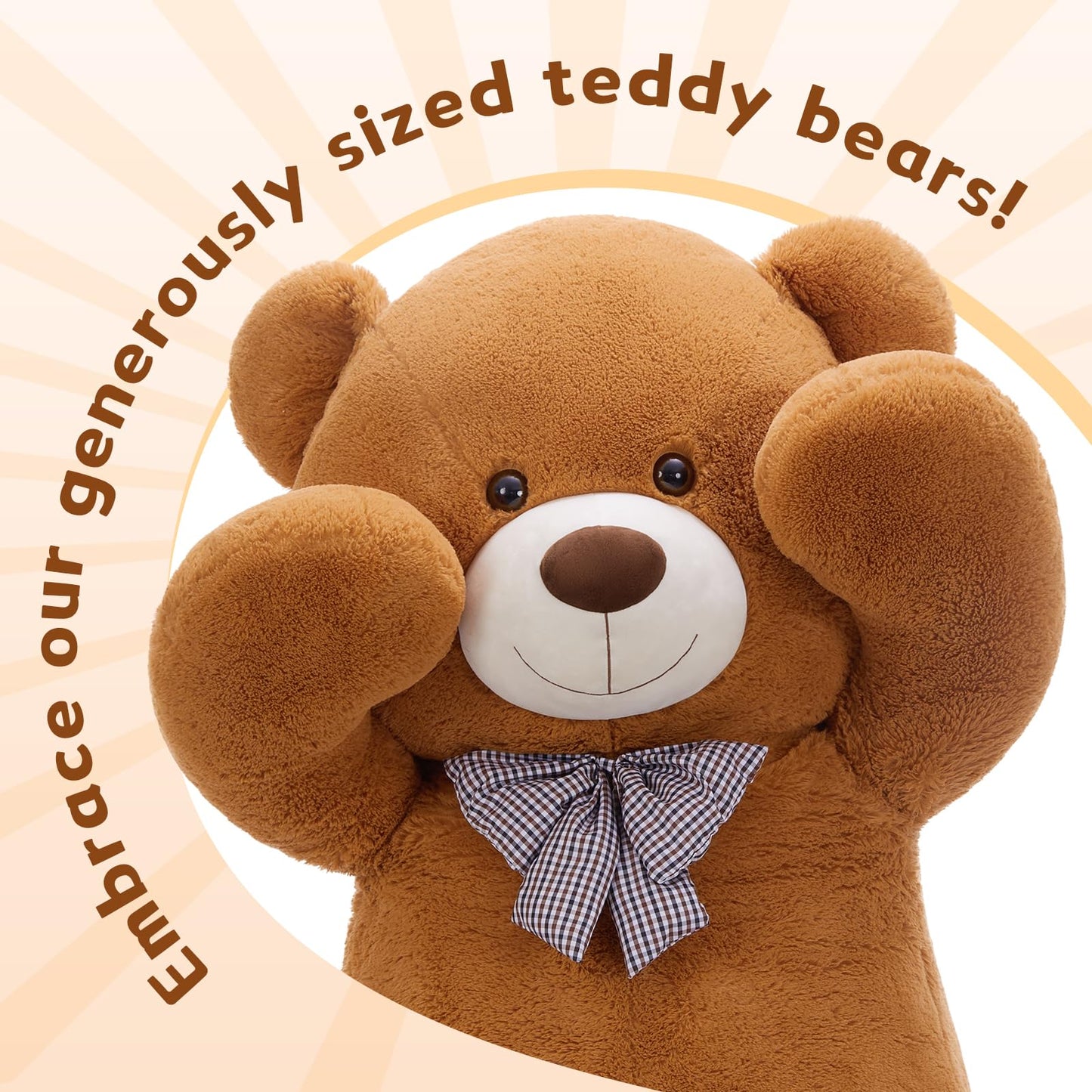 Maogolan Big Teddy Bear 5Ft For Girlfriend - Large Teddy Bear Stuffed Animal With Smiling Face - Cuddly Valentines Teddy Bear For Boyfriend,Wife,Lover