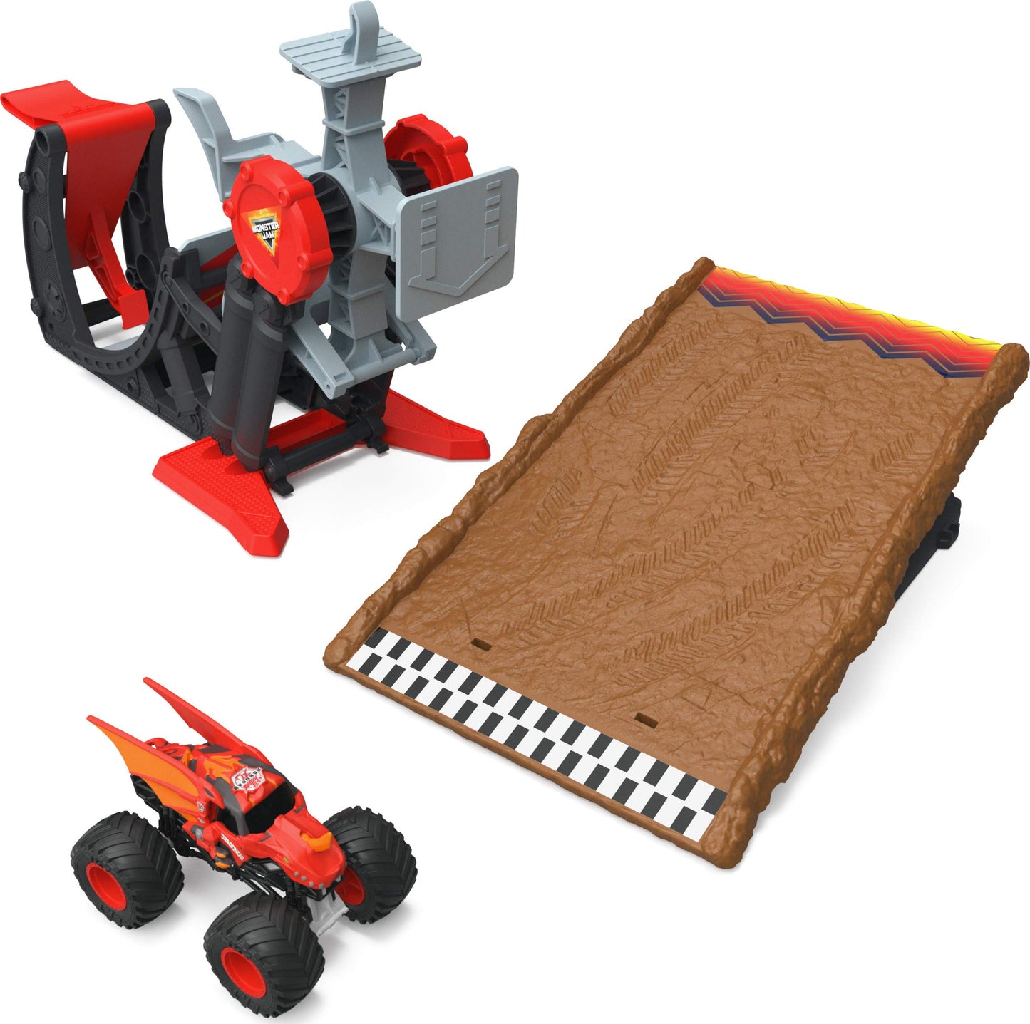 Monster Jam Bakugan Dragonoid Stunt Dial Playset - Includes 1:64 Scale Die-Cast Truck, Plastic, Model 6060862