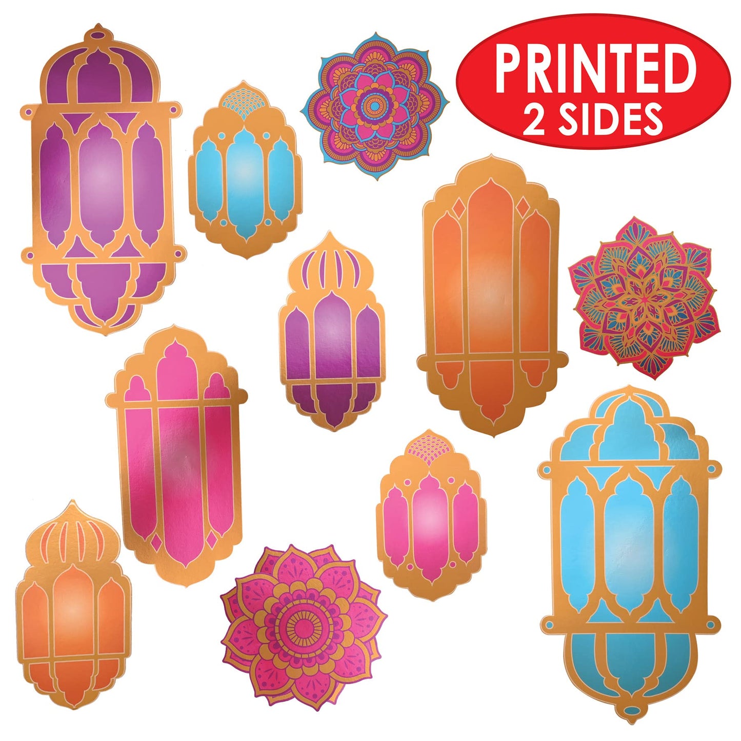 Foil Lantern & Mandala Cutouts Pack of 2