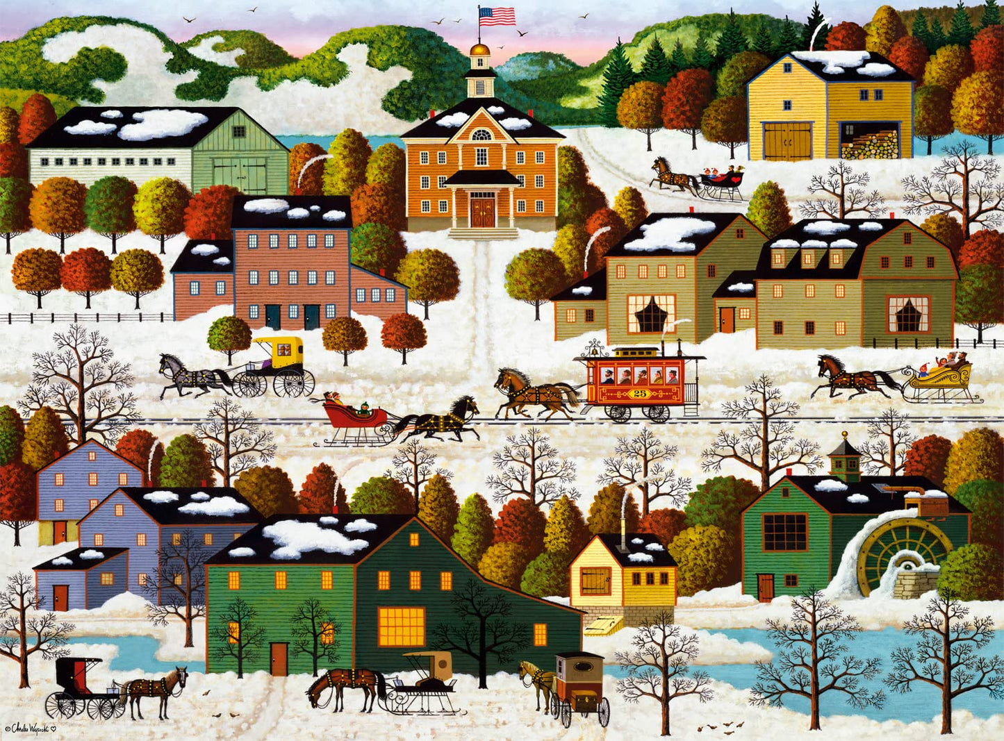 Buffalo Games - Charles Wysocki - Blossom River Junction - 1000 Piece Jigsaw Puzzle For Adults -Challenging Puzzle Perfect For Game Nights - Finished Size Is 26.75 X 19.75