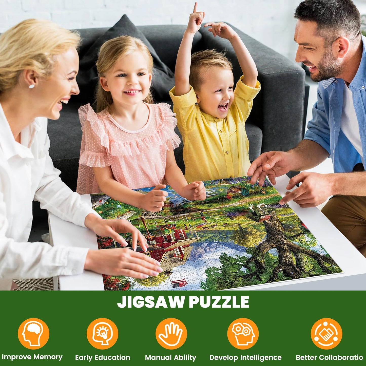 1000 Piece Puzzle For Adults - Country Clubhouse Puzzle For Adults Children - Recycled Paper Jigsaw Puzzle 1000 Pieces - Fun And
