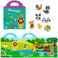 Reusable Sticker Books For Kids & Toddlers, 5 Sets Educational Learning Toys Travel Stickers Story Busy Books For Toddler 3+ Years Birthday Gifts - Fairy, Ocean,Farm, Dinosaur & Animals