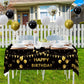 Trgowaul 30th Birthday Decorations - Black Gold Banner, Tablecloth, 60 Latex Confetti Balloons, Perfect Party Supplies for Him & Her
