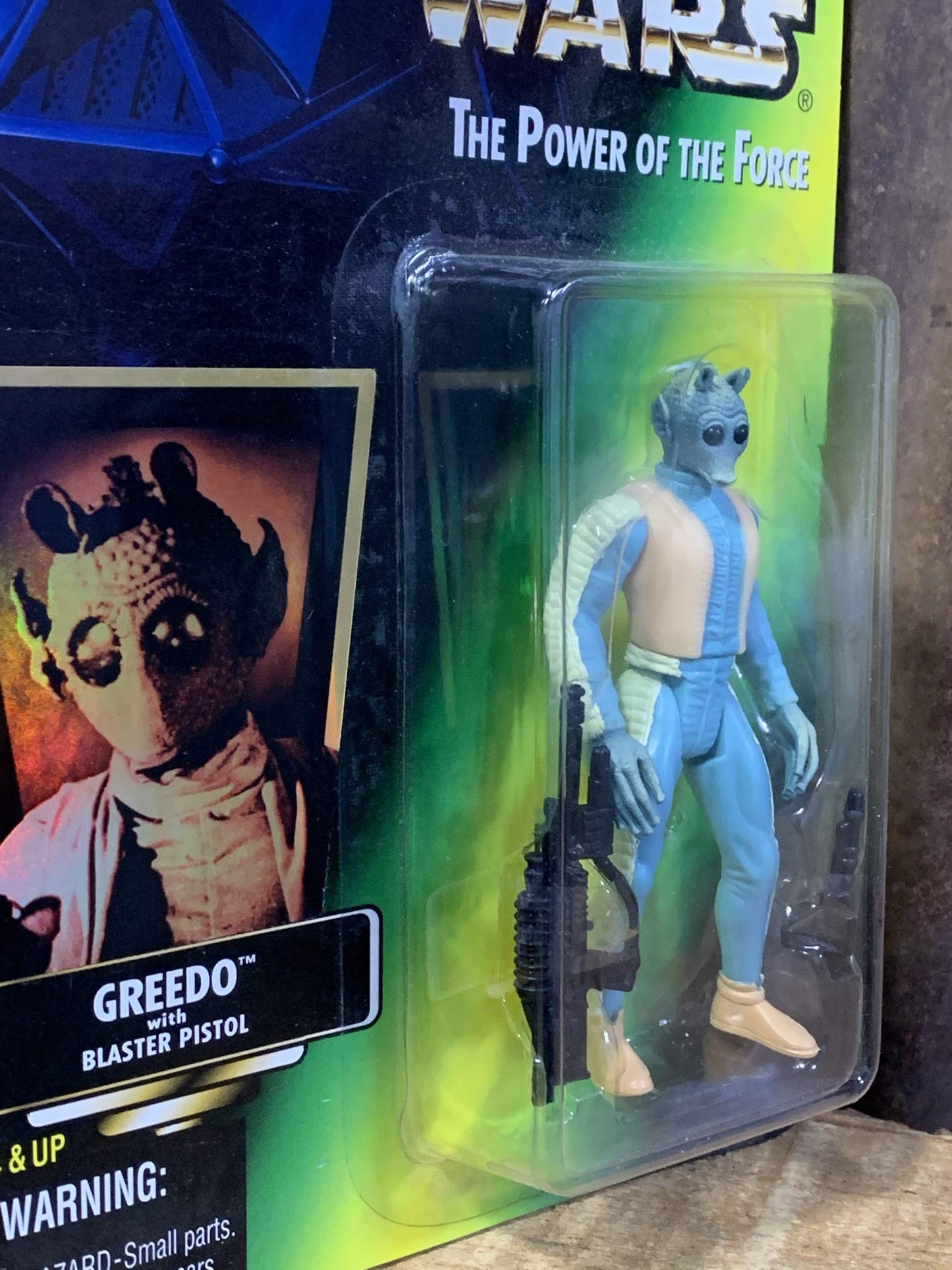 Star Wars, The Power Of The Force Green Card, Greedo Action Figure, 3.75 Inches