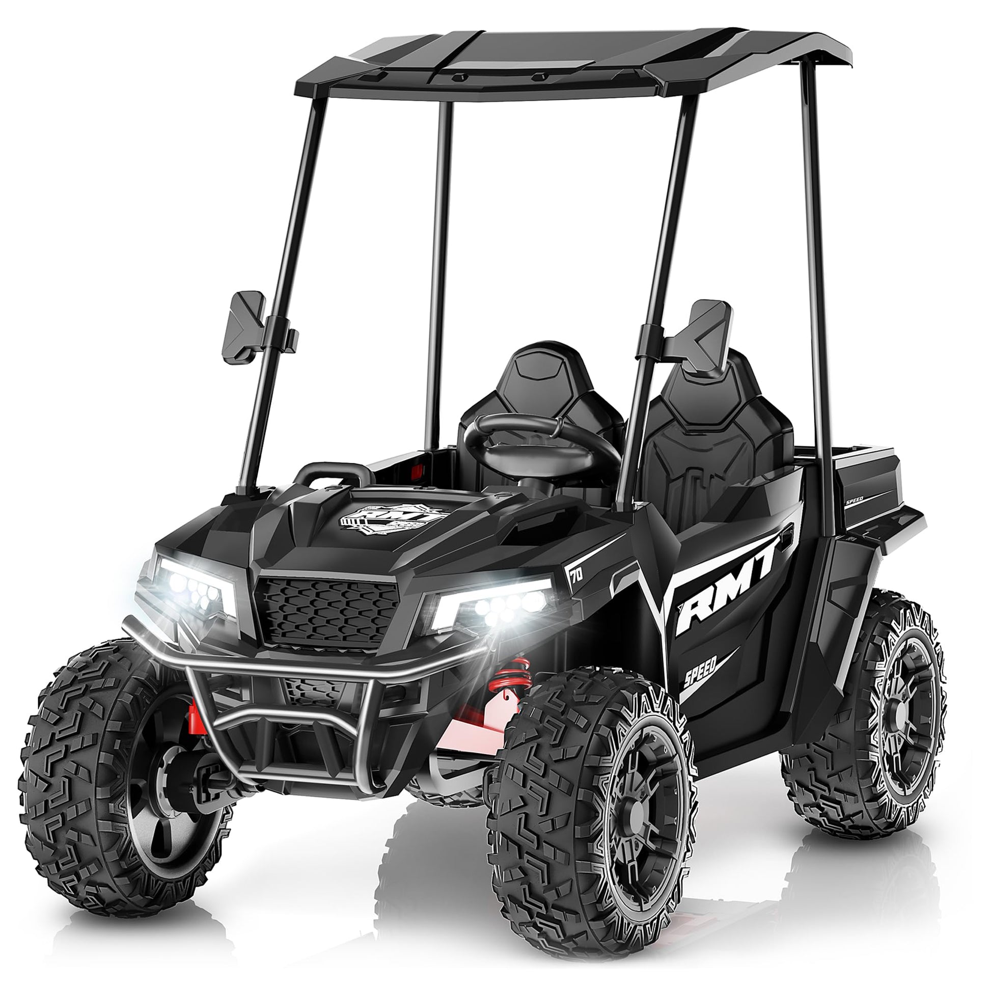 24V Kids Ride On Toys, Dump Truck 2 Seater W/Sun Shade, Dump Bed & Shovel, 5Mph, 4Wd Kids' Electric Vehicles, Electric Car W/Rem