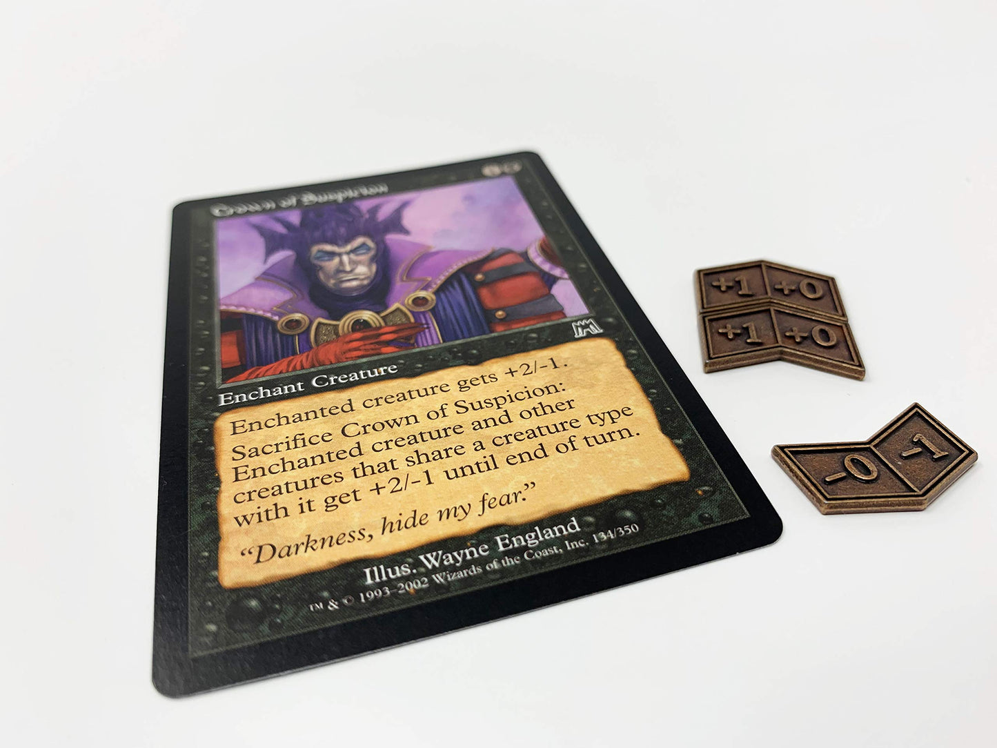 Citadel Black Mtg Buff Counters Expansion Set Of 30 Metal Tokens - With Velvet Drawstring Pouch, Antique Gold & Copper Finish Metal Tokens, Magic: The Gathering