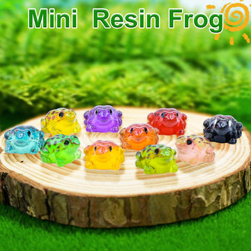 50 Pcs Mini Resin Frog 10 Color  Miniature Tiny Frog Mini Animals for Moss Landscape Garden Dollhouse DIY Craft Plant Decor