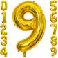 9 Number Balloon Gold 40 Inch Big Foil Mylar 9Th Balloons For 9 Year Old Boy Girl Birthday Party Decorations Wedding Anniversary