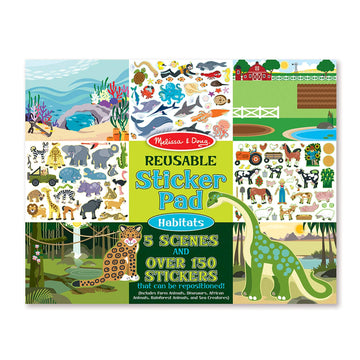 Melissa & Doug Reusable Sticker Pads Set - Habitats, Vehicles, and Adventures