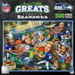 MasterPieces 500 Piece Officially Licensed Puzzles - Seattle Seahawks All Time Greats NFL Jigsaw Puzzle for mature-themed and Family 18x24