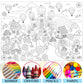 Naozinebi Candyland Coloring Poster For Kids Giant Coloring Poster Large Cartoon Rainbow Lollipop Coloring Tablecloth Jumbo Colo