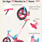 KRIDDO 3-in-1 Toddler Tricycle for Kids 18 Months to 3 Years, Tricycle for 2 Years with Parent Steering, Extra Wide Seat, Large