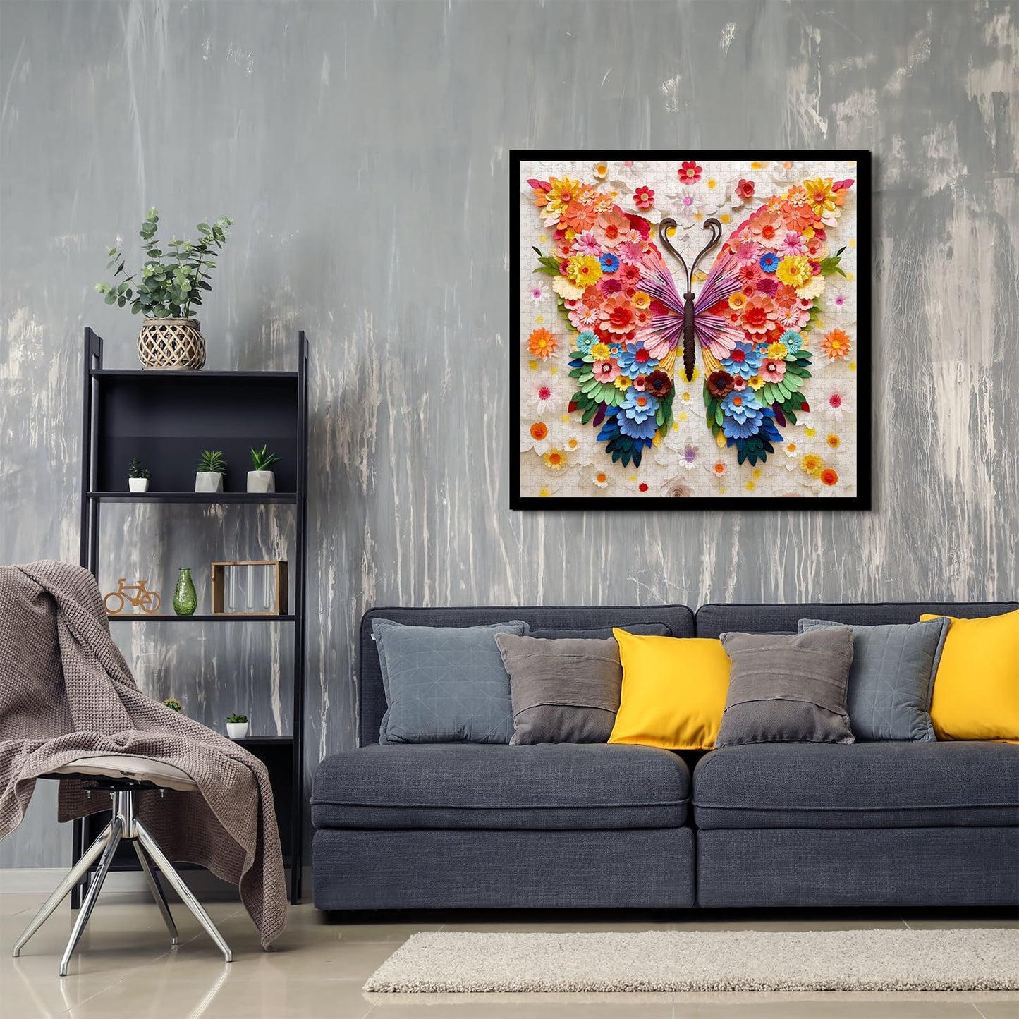 Butterfly Puzzles For Adults 1000 Pieces, Challenging Colorful Flower Butterflies Puzzles Puzzle With Paper Art, Difficult Anima