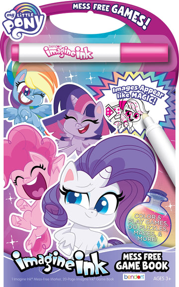 My Little Pony Hasbro 20-Page Imagine Ink Coloring Game Book with 1 Mess Free Marker 49934 Bendon
