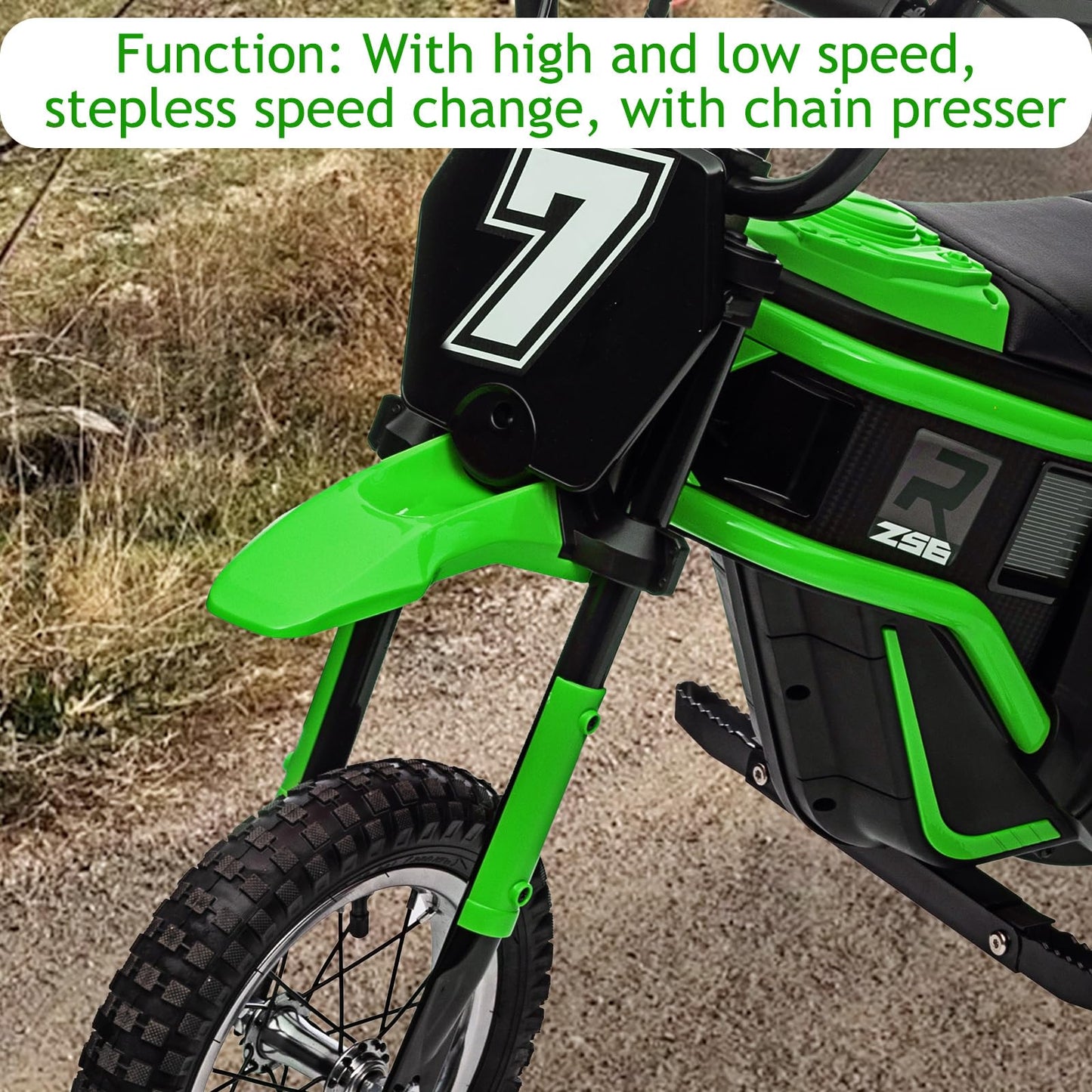 Hetoy 24V Electric Dirt Bike For Kids, 350W Kids Electric Motorcycle, Up To 14.29 Mph, 2-Speed Modes, Max Weight 135 Lbs
