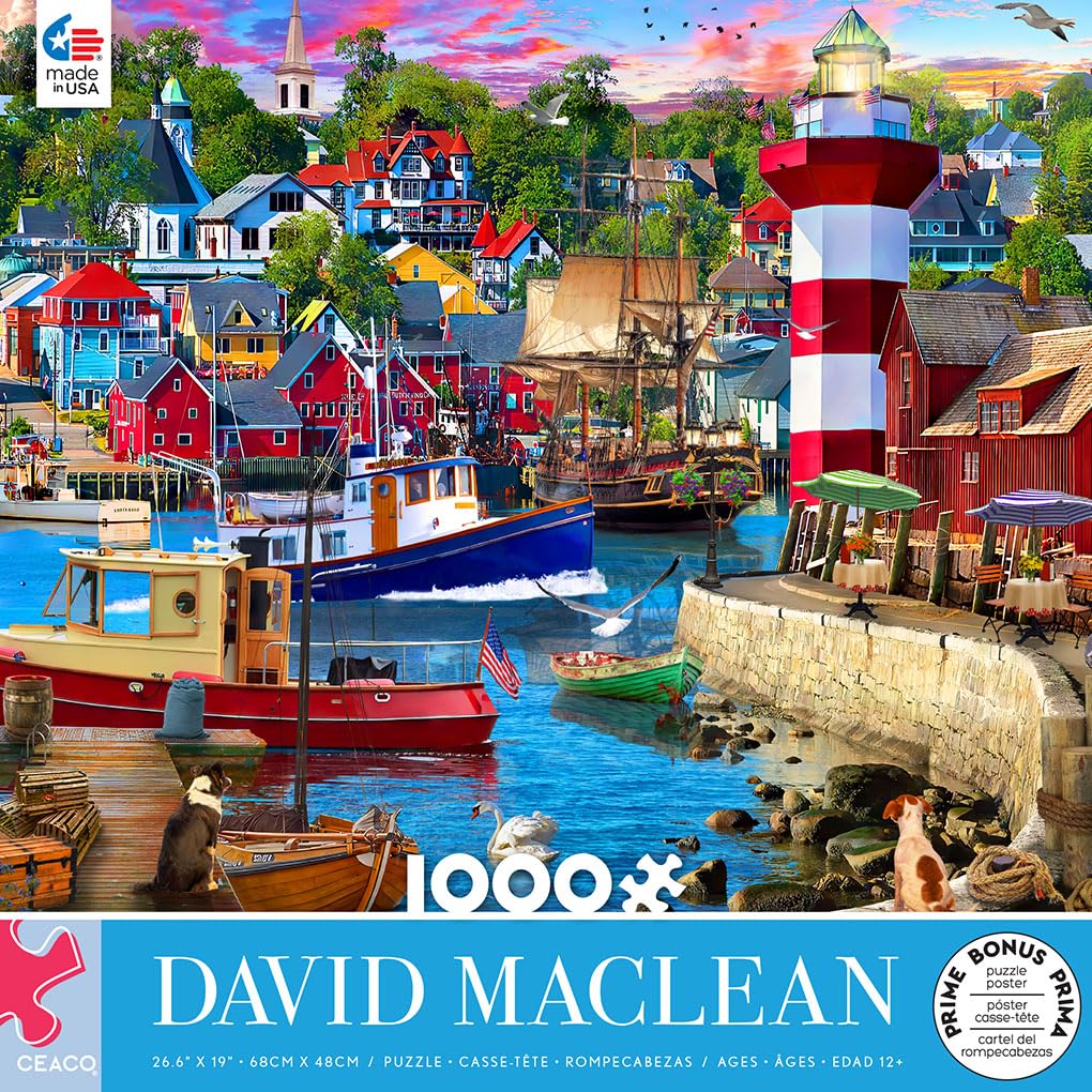 Ceaco - David Maclean - Lighthouse Harbor - 1000 Piece Jigsaw Puzzle