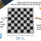 WE Games Portable Vinyl Chess Mat - 20" x 20", Black, with Algebraic Notation for Kids & Adults, Ideal for Practicing Chess Openings