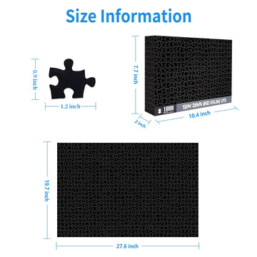1000 Piece Black Jigsaw Puzzle - Adults, Hell Difficulty