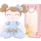 Gloveleya Personalized Doll With Your Name - Cute Floral Blue Custom Soft Plush Doll For Girls Plush Doll Customized Gifts - Muñecas De Trapo Personalizadas Para Niñas