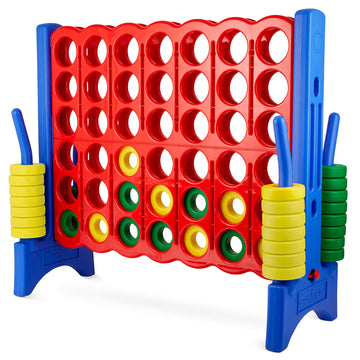 Giant 4 In A Row Connect Game - 4 Feet Wide By 3.5 Feet Tall Oversized Floor Activity For Kids And Adults - Jumbo Sized For Outd