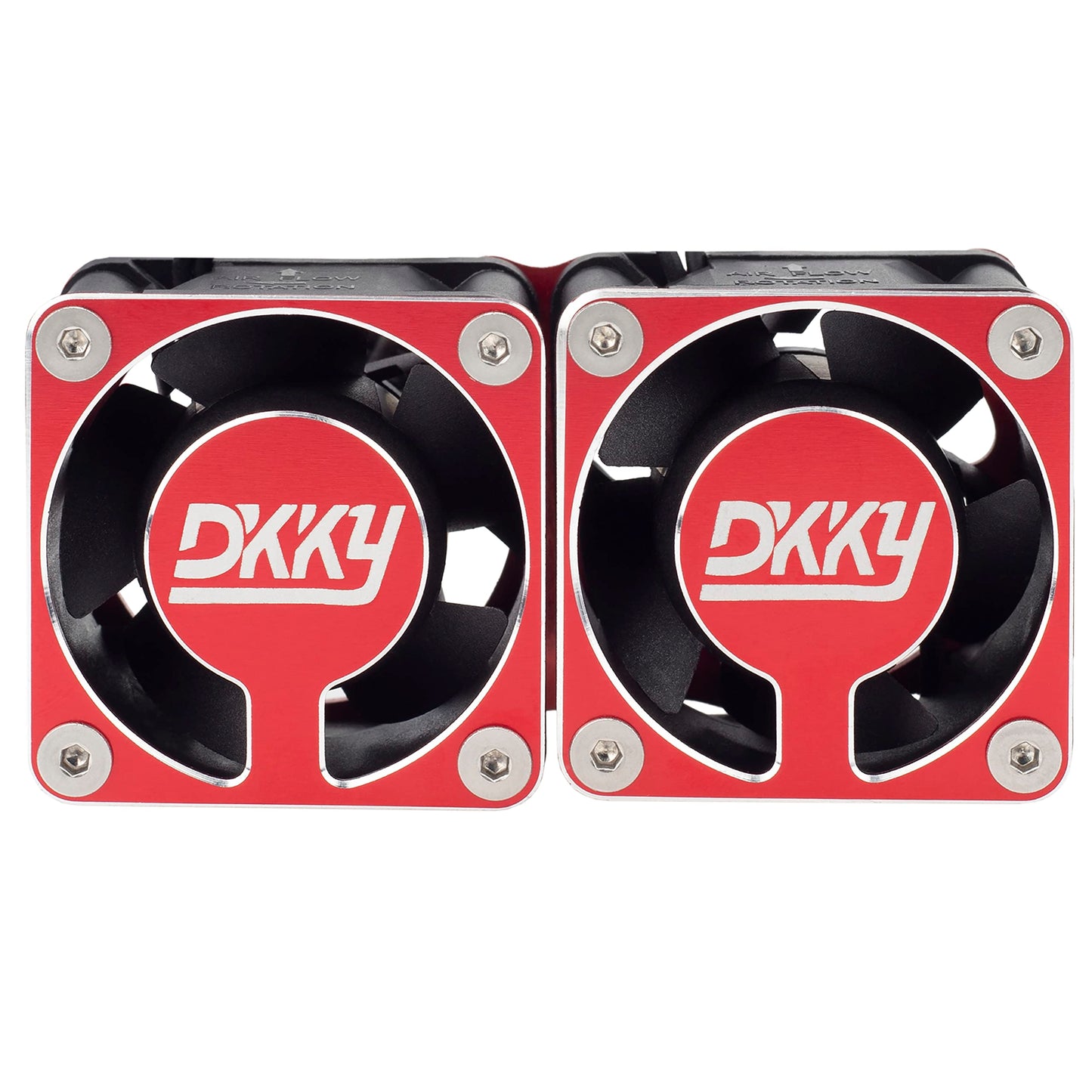 Dkky Rc Motor Cooling Fan Heatsink 2Pcs Diy Kit For Trx4 Arrma Axial 1/10 1/8 1/5 Rc Model Car Upgrade Parts (Red)