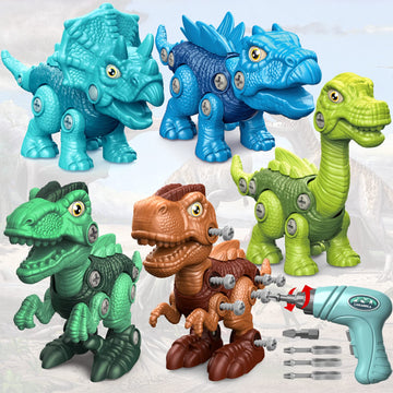 Kids Toys Stem Dinosaur Toy - Take Apart Dinosaur Toys for Kids 3-5 5-7 | Construction Building Boy Toys with Electric Drill | P