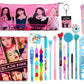Neel Cotton Black Pink Theme School Stationery Set For Girls,Black Bts Gift Return Gift,Party Favor Pencil Pouch With All (Style