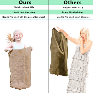 Alytree 6 Pack Burlap Potato Sack Race Bags, 24''X40'' Outdoor Lawn Games For Kids & Adults, Outside Yard Games For Birthday Par