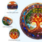 Aeekdook Wooden Puzzles for mature-themeds - Stained Glass Tree of Life Wooden Jigsaw Puzzle for mature-themeds - Unique 200-Piece Art Puzzle  enhanced Brain Teaser & Decorative Gift (11.4x11.4)