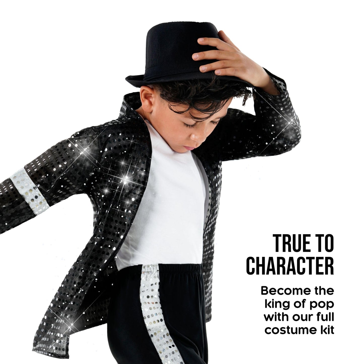 Morph Popstar Costume for Kids 80s Disco Outfits for Boys Retro Costume Kids 80s Party Wear Fun Dress Up, Medium