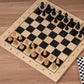 A&A 17.25'' Professional Wooden Chess Board With Storage Bag/Ebony Wood & Maple Inlay / 1.75'' Squares W/Notation