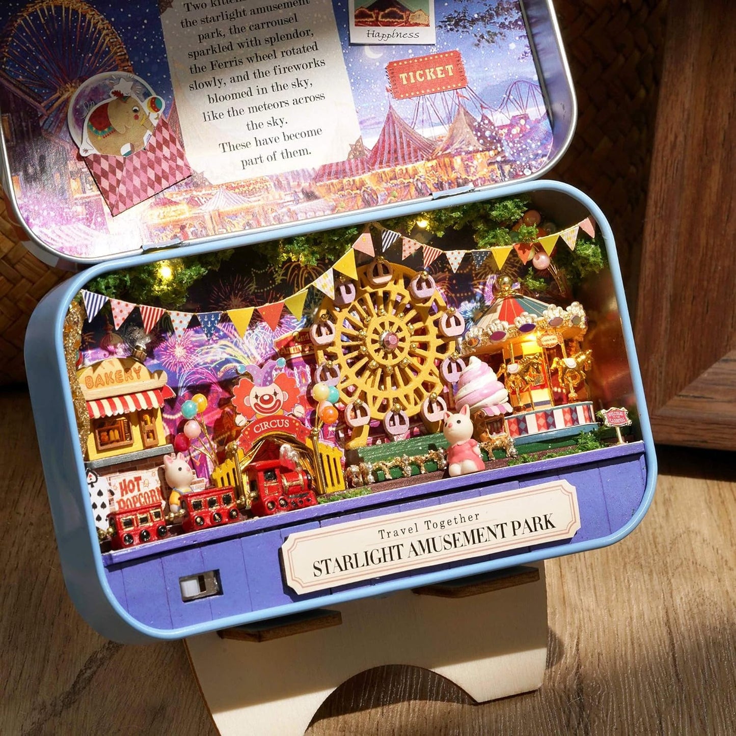 Spilay Dollhouse Miniature with Furniture DIY Dollhouse Kit Mini Iron Box Theater 1:24 Scale Creative Room Best Birthday Gift for mature-themed Lover Girl Friend Birthday Gift (Star Light Amusement Park)