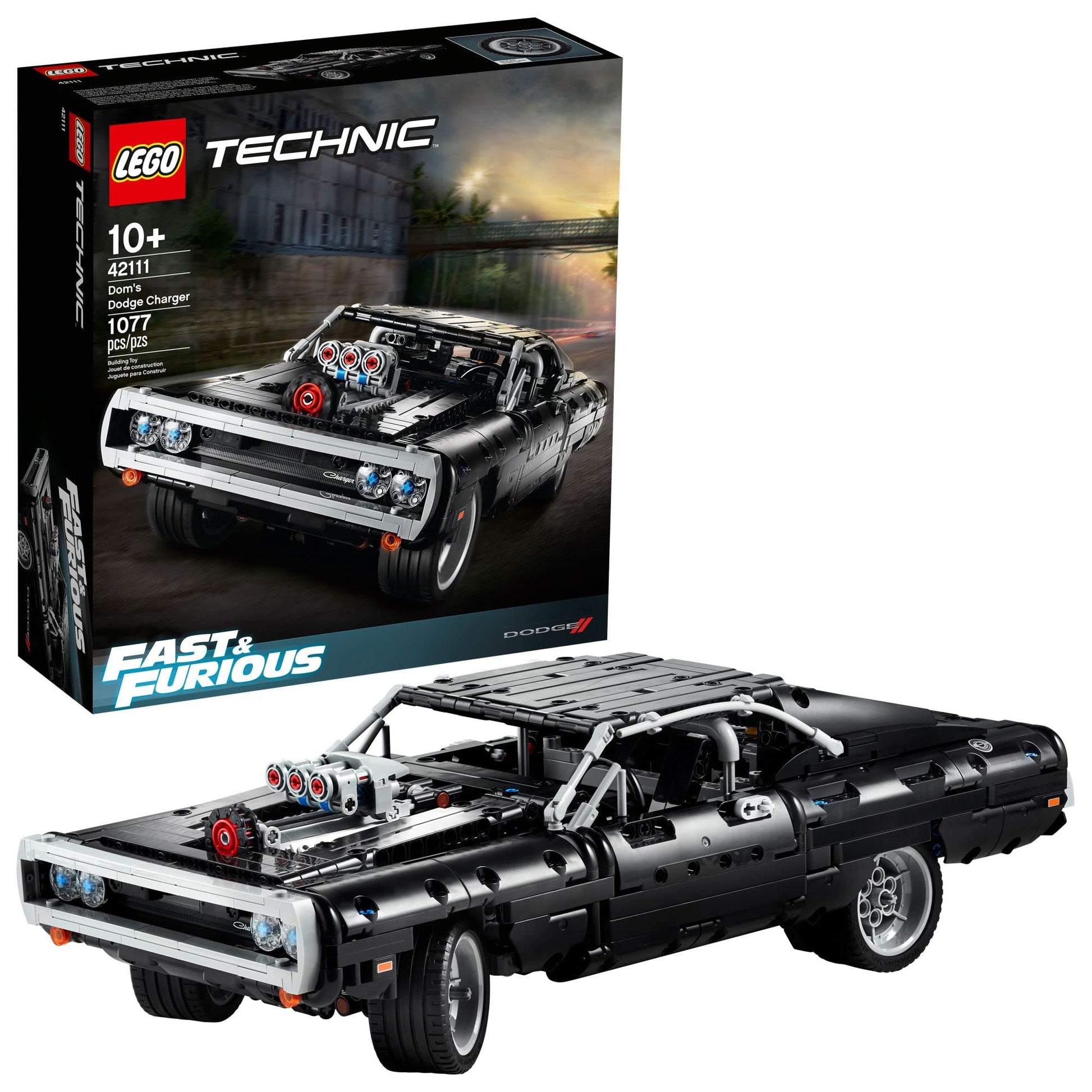 Lego Technic Fast & Furious Dom'S Dodge Charger 42111 Race Car Building Set, New 2020 (1,077 Pieces)