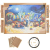 1500 Pieces Rotating Puzzle Board With 4 Drawers,34.25''X25.2'' Portable Wooden Jigsaw Puzzle Table With Lazy Susan Spinning Cov