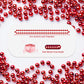 YAXINRUI 144 PCS Red Bead Necklaces, Red Christmas Mardi Gras Bead Necklaces, Red Valentine Necklace, 33 Inch Round Beaded Neckl