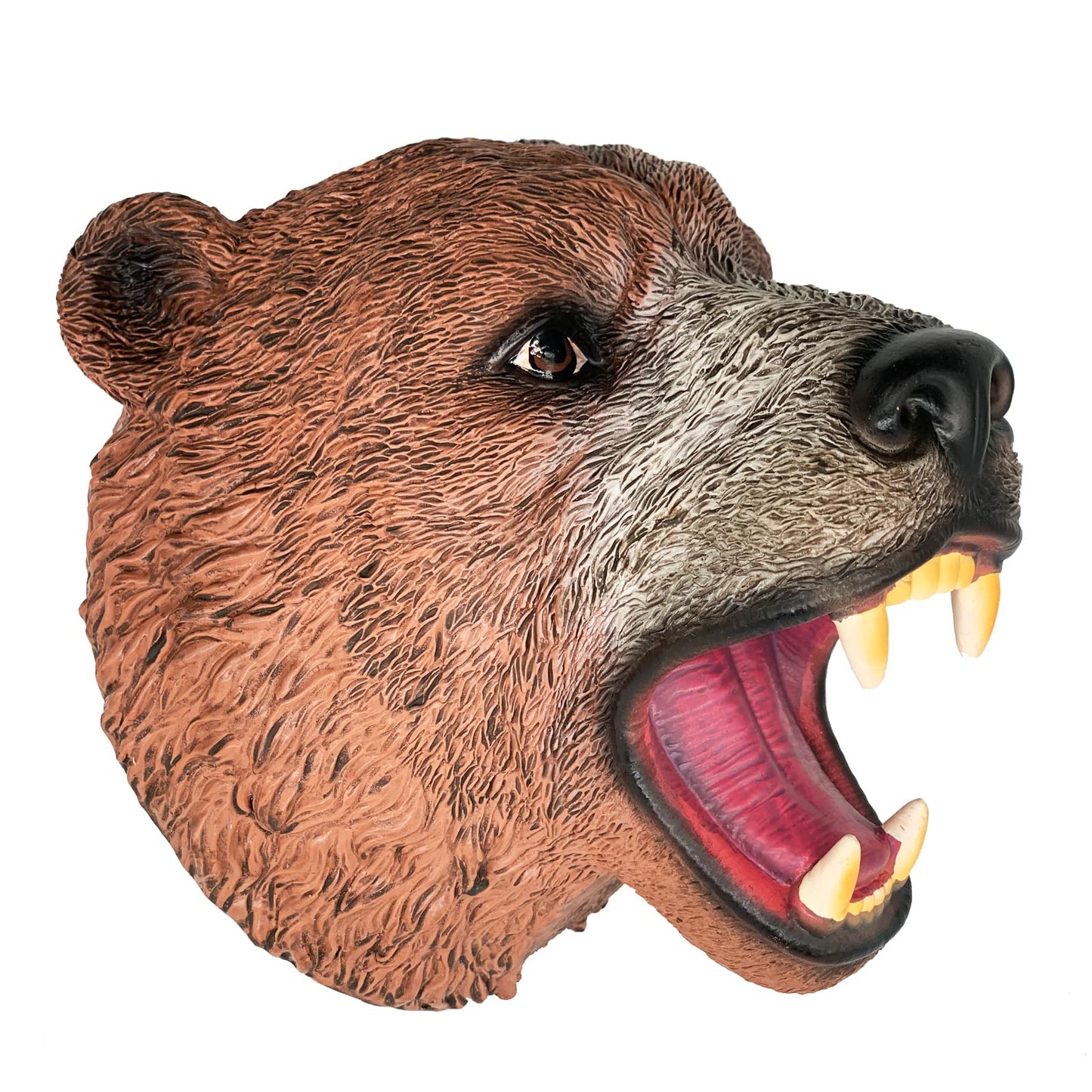 Gemini&Genius Grizzly Bear Safari Animal Hand Puppet For Kids Scary Toys For Halloween Soft Rubber And Realistic Action Figure Role Play Toys For Kids