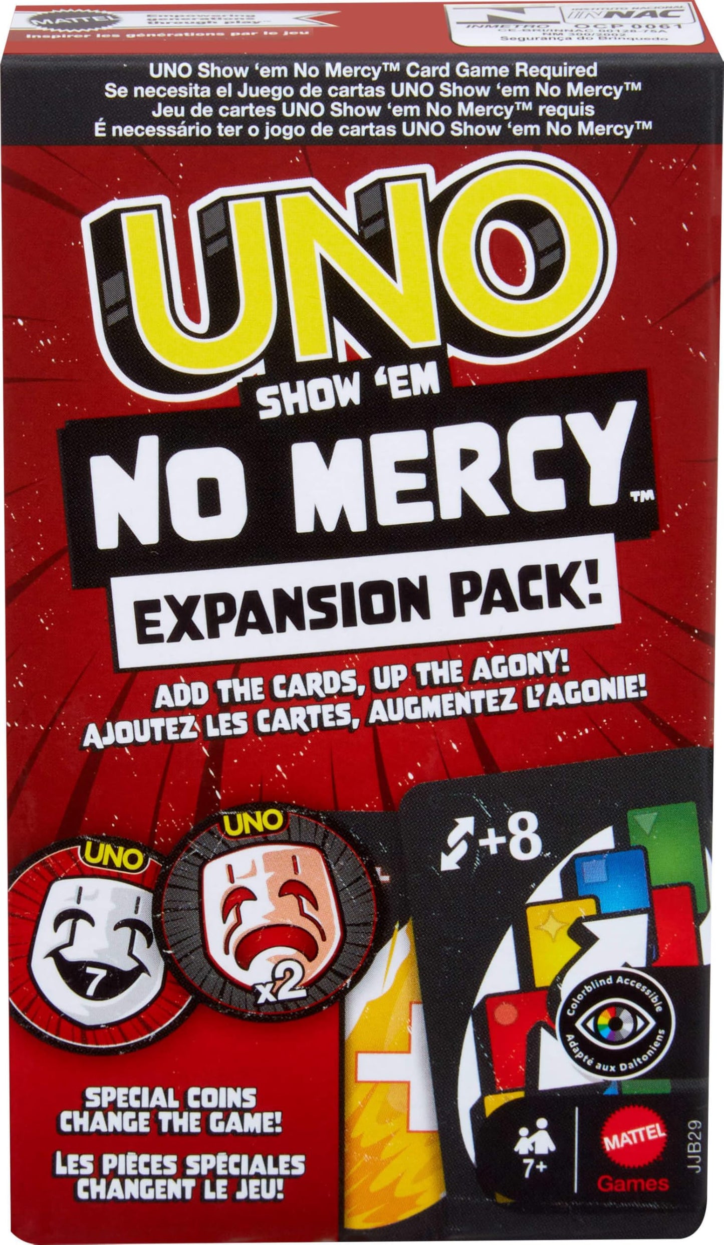 Mattel Games UNO Show 'Em No Mercy Card Game Expansion Pack for Kids, Adults & Family Nights