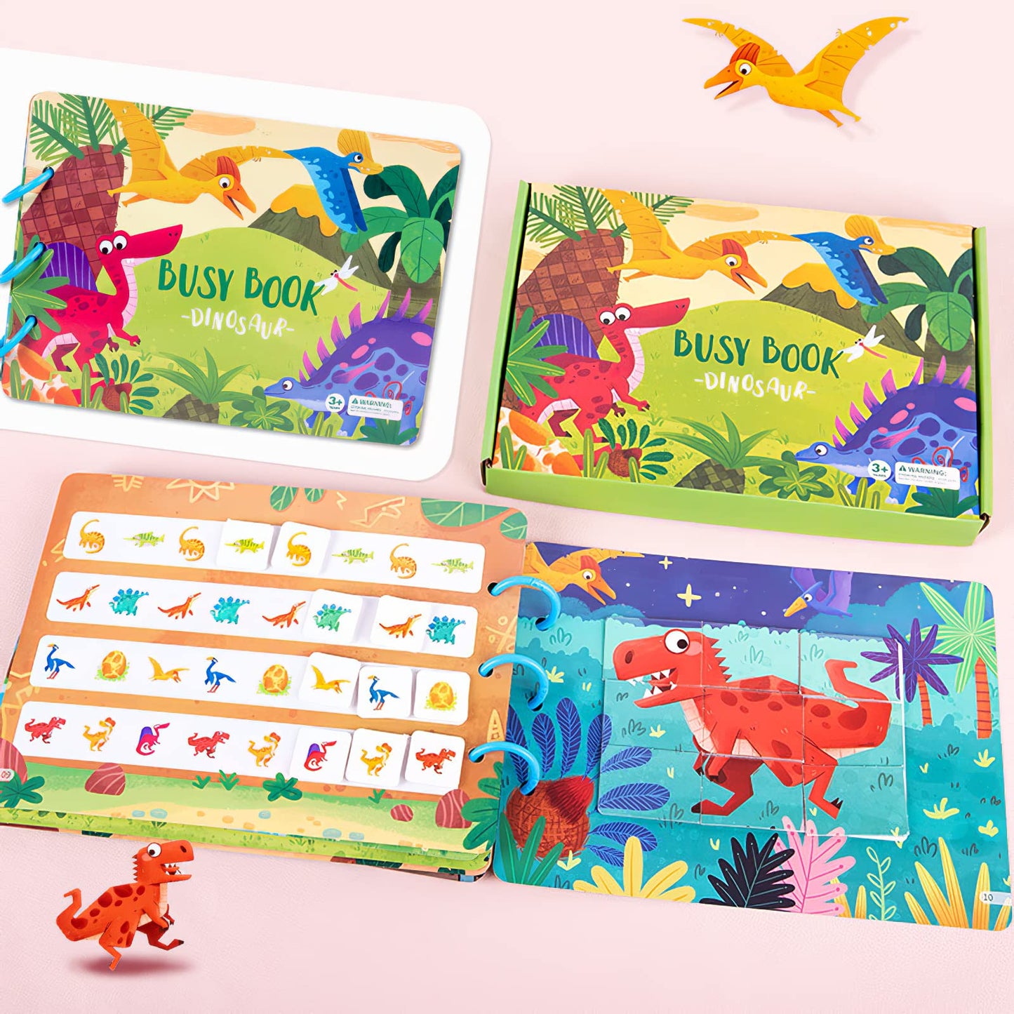 Mikneke Diy Quiet Book For Toddlers, Montessori Busy Book For Kids, Dinosaur Preschool Learning Activities Learning & Education Toys