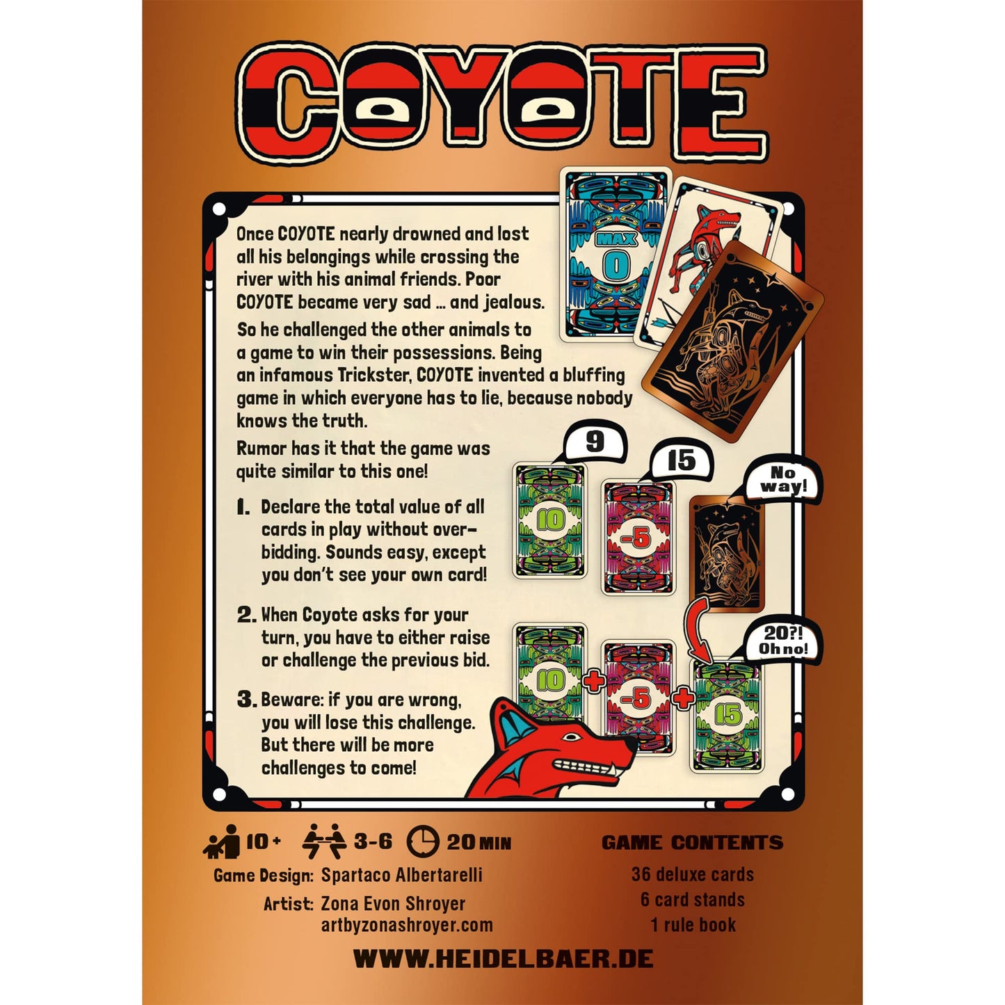 Heidelbr Games Coyote Card Game | Strategy Game | Bluffing Card Game For Adults And Kids | Fun Game For Family Game Night | Ages