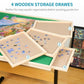 Builderbutler 1500Pcs Puzzle Table With Legs,34.25'' X 25.2''Wooden Jigsaw Puzzle Board With 4 Drawers & Cover,Height Adjustment